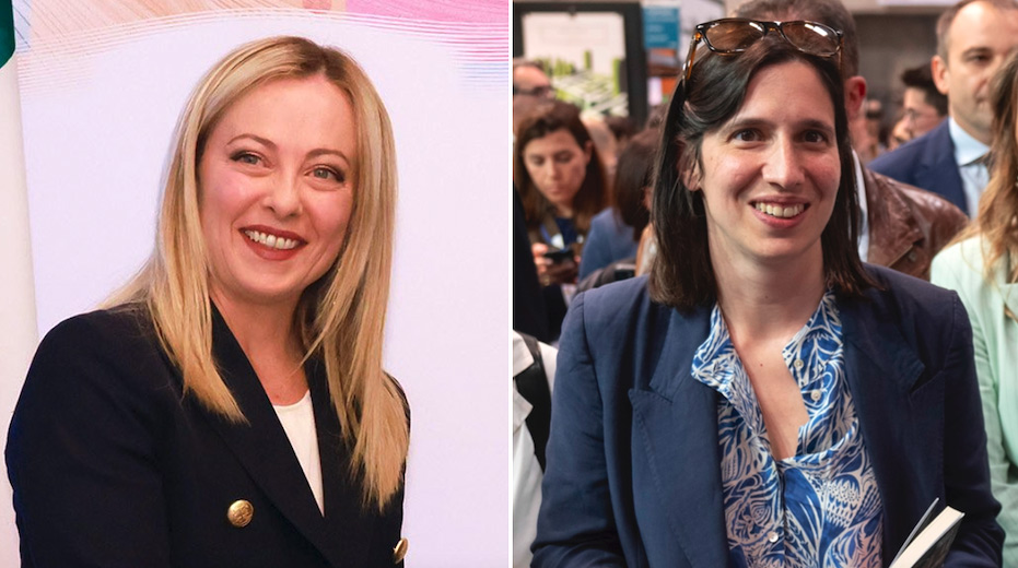 Giorgia Meloni ed Elly Schlein, leader di destra e sinistra
