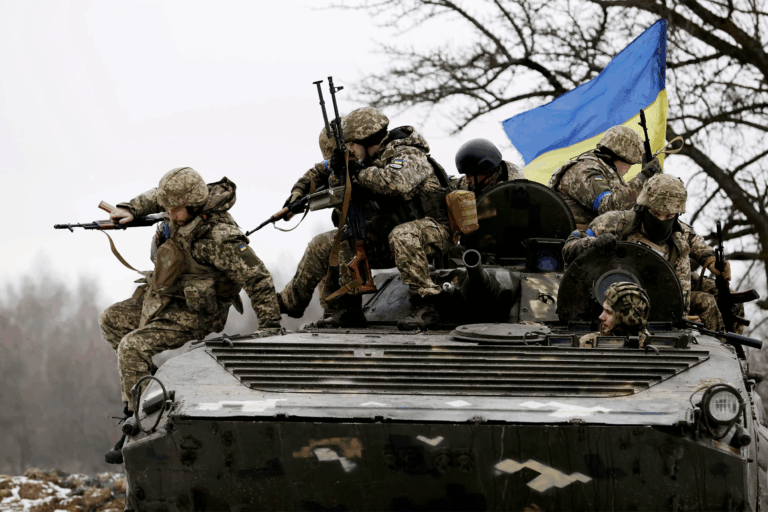 Forze ucraine in azione durante il conflitto con la Russia