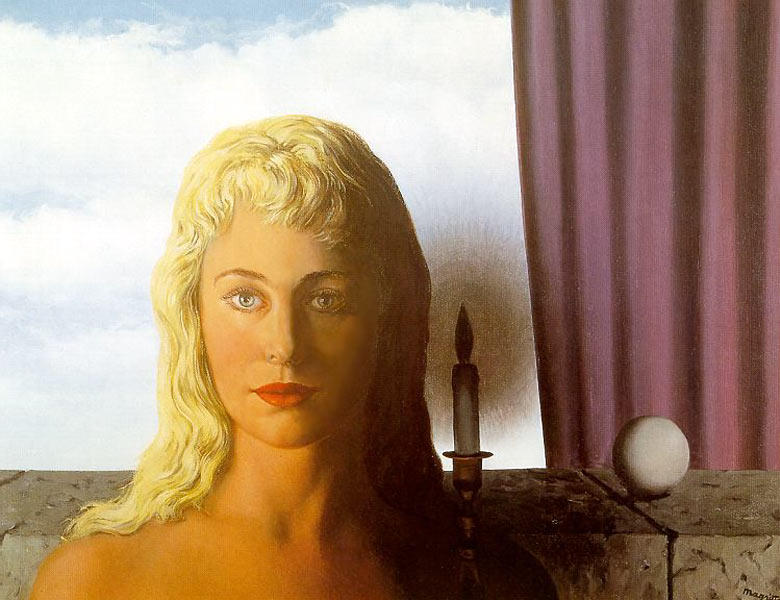 Illustrazione di una donna bionda in primo piano con sfondo onirico, ispirazione visiva per il titolo 'La fata ignorante