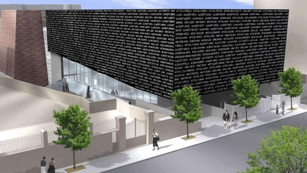 Rendering del museo della Shoah a Roma, al centro delle proteste dei residenti di via Torlonia nel 2025