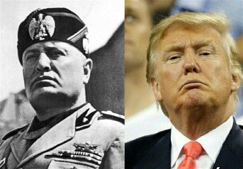 Trump e Mussolini a confronto visivo: simboli dell’autoritarismo