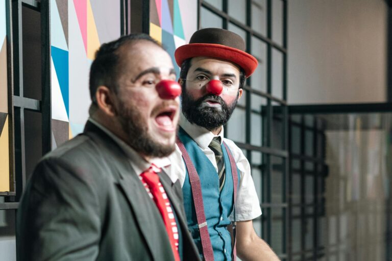 clowns playing on stage